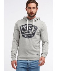 grauer bedruckter Pullover mit einem Kapuze von Petrol Industries