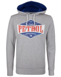 grauer bedruckter Pullover mit einem Kapuze von Petrol Industries