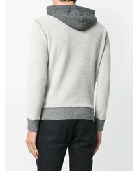 grauer bedruckter Pullover mit einem Kapuze von Saint Laurent
