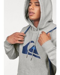 grauer bedruckter Pullover mit einem Kapuze von Quiksilver