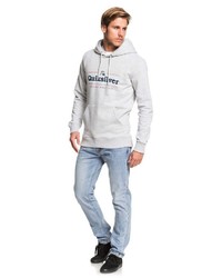 grauer bedruckter Pullover mit einem Kapuze von Quiksilver