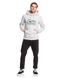 grauer bedruckter Pullover mit einem Kapuze von Quiksilver