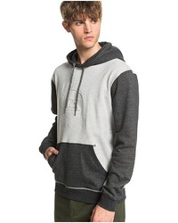 grauer bedruckter Pullover mit einem Kapuze von Quiksilver