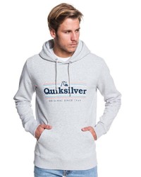 grauer bedruckter Pullover mit einem Kapuze von Quiksilver