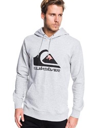 grauer bedruckter Pullover mit einem Kapuze von Quiksilver