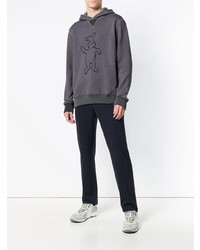 grauer bedruckter Pullover mit einem Kapuze von Marni