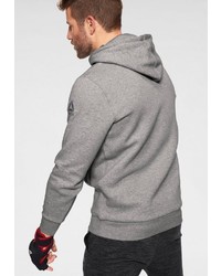 grauer bedruckter Pullover mit einem Kapuze von Reebok