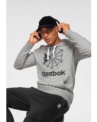 grauer bedruckter Pullover mit einem Kapuze von Reebok Classic