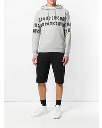 grauer bedruckter Pullover mit einem Kapuze von McQ Alexander McQueen