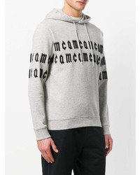 grauer bedruckter Pullover mit einem Kapuze von McQ Alexander McQueen