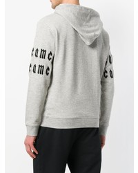 grauer bedruckter Pullover mit einem Kapuze von McQ Alexander McQueen