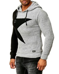grauer bedruckter Pullover mit einem Kapuze von RUSTY NEAL