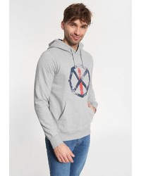 grauer bedruckter Pullover mit einem Kapuze von SHIRTS FOR LIFE