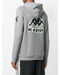grauer bedruckter Pullover mit einem Kapuze von Kappa Kontroll
