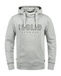 grauer bedruckter Pullover mit einem Kapuze von Solid