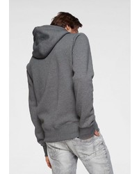 grauer bedruckter Pullover mit einem Kapuze von Superdry