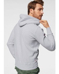 grauer bedruckter Pullover mit einem Kapuze von Superdry