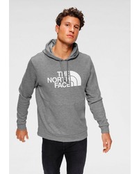 grauer bedruckter Pullover mit einem Kapuze von The North Face