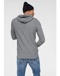 grauer bedruckter Pullover mit einem Kapuze von Tom Tailor Denim