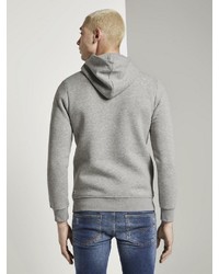 grauer bedruckter Pullover mit einem Kapuze von Tom Tailor Denim