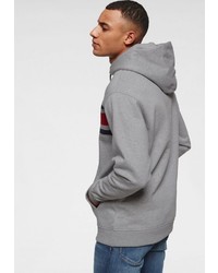 grauer bedruckter Pullover mit einem Kapuze von Tommy Jeans