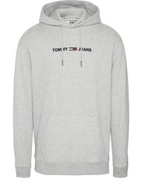 grauer bedruckter Pullover mit einem Kapuze von Tommy Jeans