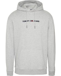 grauer bedruckter Pullover mit einem Kapuze von Tommy Jeans