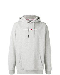 grauer bedruckter Pullover mit einem Kapuze von Tommy Jeans