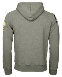 grauer bedruckter Pullover mit einem Kapuze von TOP GUN