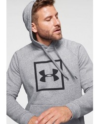 grauer bedruckter Pullover mit einem Kapuze von Under Armour