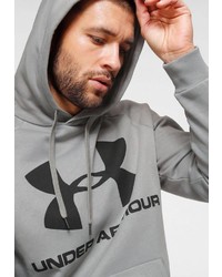 grauer bedruckter Pullover mit einem Kapuze von Under Armour