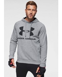 grauer bedruckter Pullover mit einem Kapuze von Under Armour