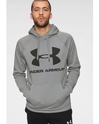 grauer bedruckter Pullover mit einem Kapuze von Under Armour