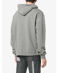 grauer bedruckter Pullover mit einem Kapuze von JW Anderson