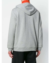 grauer bedruckter Pullover mit einem Kapuze von Valentino