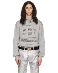 grauer bedruckter Pullover mit einem Kapuze von VTMNTS