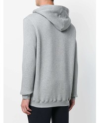 grauer bedruckter Pullover mit einem Kapuze von MSGM