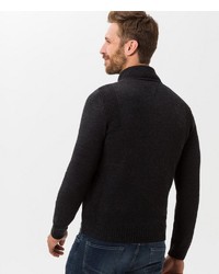 grauer bedruckter Pullover mit einem Reißverschluß von Brax