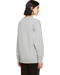 grauer bedruckter Pullover mit einem Rundhalsausschnitt von MCQ