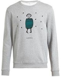 grauer bedruckter Pullover mit einem Rundhalsausschnitt von Carven