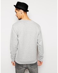 grauer bedruckter Pullover mit einem Rundhalsausschnitt von Cheap Monday