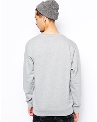 grauer bedruckter Pullover mit einem Rundhalsausschnitt von Cheap Monday