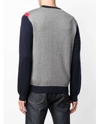 grauer bedruckter Pullover mit einem Rundhalsausschnitt von Ps By Paul Smith