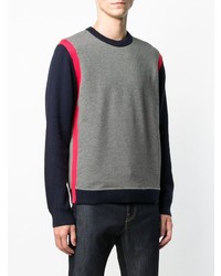 grauer bedruckter Pullover mit einem Rundhalsausschnitt von Ps By Paul Smith