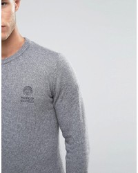 grauer bedruckter Pullover mit einem Rundhalsausschnitt von Franklin & Marshall