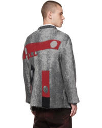 grauer bedruckter Pullover mit einem Rundhalsausschnitt von A-Cold-Wall*