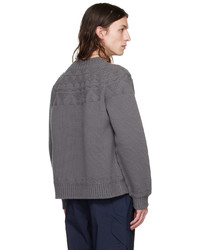 grauer bedruckter Pullover mit einem Rundhalsausschnitt von Goldwin 0