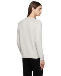 grauer bedruckter Pullover mit einem Rundhalsausschnitt von Giorgio Armani