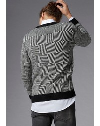 grauer bedruckter Pullover mit einem Rundhalsausschnitt von Guido Maria Kretschmer