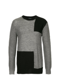 grauer bedruckter Pullover mit einem Rundhalsausschnitt von GUILD PRIME